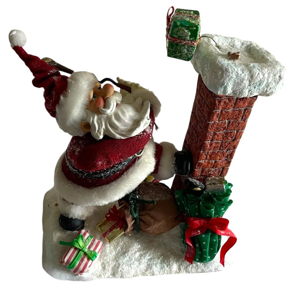 RARE Vintage Gary Patterson Clothtique Possible Dreams Hole in One Golfing Santa